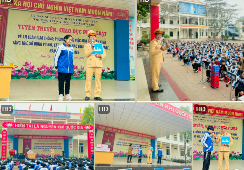 Công an huyện Thuỷ Nguyên phối hợp tổ chức chuyên đề tuyên truyền giáo dục pháp luật tại trường THCS Liên Khê